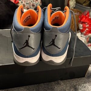 Jordan Sneakers in Blue, Orange, and Gray